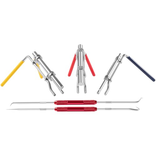 Upgraded 5 Pcs Hydraulic Cylinder Seal Installation Tool Kit –Professional Rod Seal Installer with Multi-Size Twistor Tools for 0.87''-6.49'' Rods, Ideal for Car,Boat Repairs, Includes Pick & Hook Set