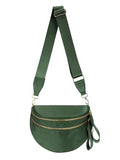 Pure Colour Crossbody Bag Bum Bag for Women,Spacious Purse Fanny Packs Belt Bag,Oversized Bum Bag (Colour Bum Bag-Bean Green) - color: Colour Bum Bag-Bean Green