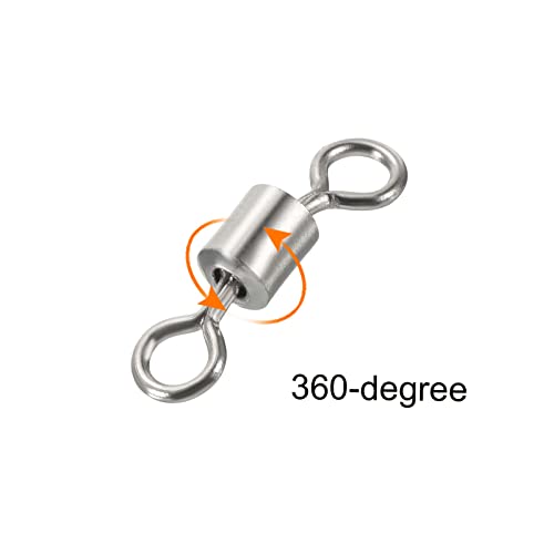PATIKIL Fishing Barrel Swivels, 40 Pack 335LBS Copper Rolling Hook Line Connector Terminal Tackle for Saltwater Freshwater Fishing, Silver - style: 83 lb