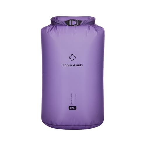 Thous Winds Waterproof Dry Bag, 12 Liter Roll Top Lightweight Storage Sack for Travel, Hiking, Camping, Boating, Kayaking - color: Lilac, size: 12L