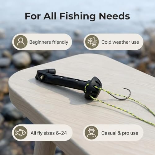 2026 New Fly Fishing Magnetic Fly Threader, Fishing Accessory to Easily Rig Small Flies & Tippet on Water, Make Fly Tying Simpler, Works with Most Hooks, tippets, and Fly Styles