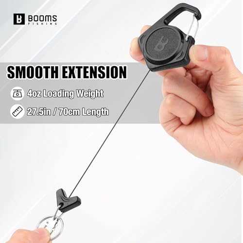 Booms Fishing Zinger Retractor 3pack: Fly Fishing Retractor with 27.5" Retractable Lanyard - 4oz Retractable Keychain for Key Nippers Scissors Forceps, Fly Fishing Accessories, XW80 - color: Assorted Colors
