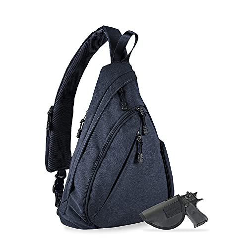 JESSIE & JAMES Peyton Crossbody Sling Backpack Concealed Carry Purse For Women Men Outdoor Chest Bag Shoulder Backpack - color: Navy