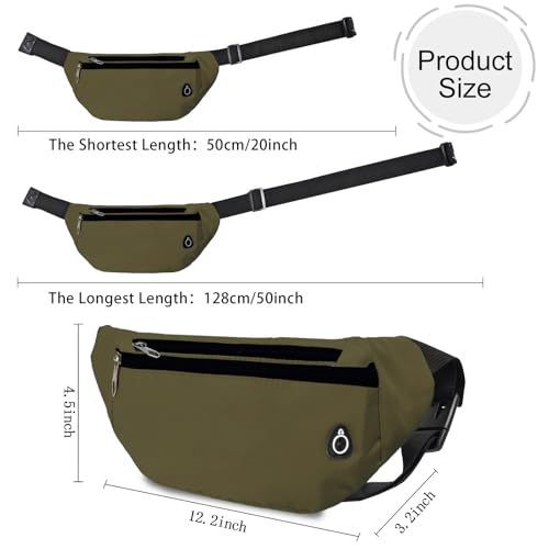Fanny Pack for Women Men,Crossbody Fanny Pack Water Resistant Sports Waist Bag Pack, Belt Bag for Travel Hiking Running - color: 1pack-darkgreen
