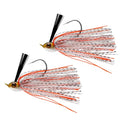 Dr.Fish 2 Pack Swim Jigs Weedless Bass Fishing Jigs Hook Lures with Reinforced Weed Guard Fish Head Swimbait Silicone Skirt Pike Walleye Muskie Freshwater Lures - color: Red/Silver Shad, size: 1/2oz
