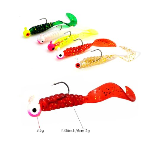 TPR Simulation Fake Corn Soft Baits Corn Carp Fishing Lures Floating Baits with Nice Scent for Carp,Trout Fishing,Cat Fish - color: Multi- 20PCS Curly- tail Swim Fish