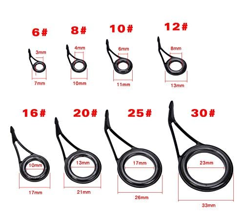 Fishing Rod Repair Kit - Fishing Rod Tips and Guides Replacement Kit With Ceramic Guide Rings - color: rod guides_75pcs