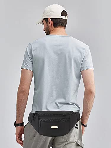 Fanny Packs for Men Women, Fashion Waterproof Waist Packs for Travel Walking Running Cycling Black - color: fashion black