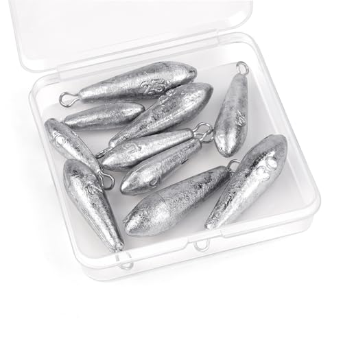 10 Pack Drop Shot Fishing Weights Kit, Drop Shot Weights, Fishing Bottom Sinkers Lead Weight for Bass Fishing Lures or Other Fish - style: 5 Style