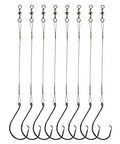 Fishing Circle Hooks Saltwater 50pcs Leader Hook Rigs for Catfish Bass With Offset Hooks - size: 3/0, 50 Pack