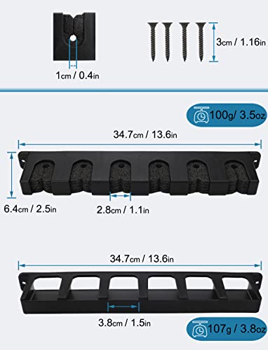 Horizontal Fishing Rod Rack Holders Wall-mounted Fish Pole Holder for Garage & Boat 6-Rod Storage Racks -1 Pair Rod Holder Rod Holder (1 Pair Vertical Black) - color: 1 Pair Vertical Black