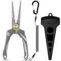 TRUSCEND Easy Use Lockable Fishing Pliers with Tungsten Carbide Cutter, Innovative Ergonomic Handy Handle, Saltwater Corrosion Resistant Teflon Coated Fishing Tool, Light Multi-Function Fishing Gear - color: A4-gray