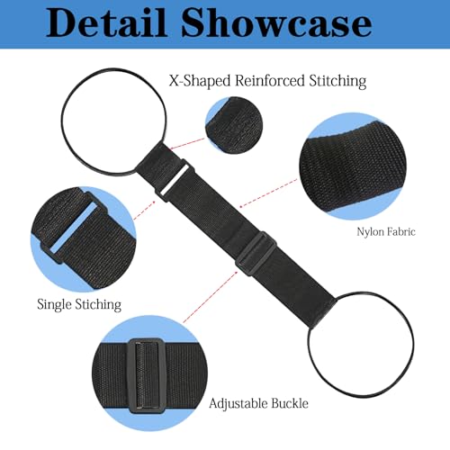 8PCS Multi Use Strong Adjustable Luggage Connector Straps, Add a Bag Easy to Travel Suitcase Elastic Strap Belt for Secure Stacking, Hands-Free Travel & Bag Attachment (Black & Rainbow) - color: 4black +4 colorful