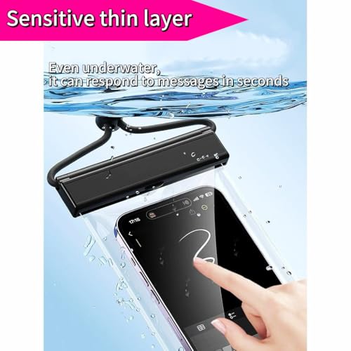 1PCS Waterproof Phone Case - Universal Fit for iPhone 14/13/12 & Android Phones - Submersible Up to 100ft for Kayaking, Fishing, Rain,etc.(Black/White/Pink) (Black) - color: Black