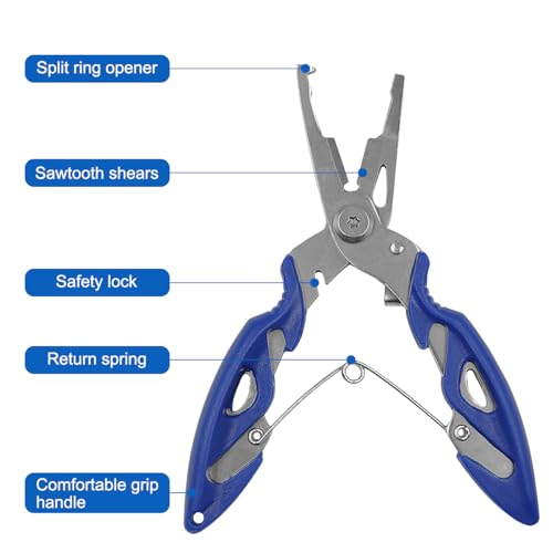 400 PCS High Strength Heavy Stainless Steel 30lb to 95lb Split Ring Lure Connector and 2 PCS Fishing Pliers, Heavy Duty Bait Rings, Tackle Connectors
