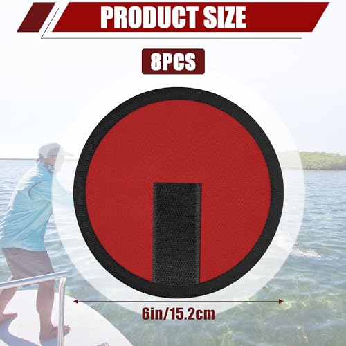 8Pcs Fishing Covers, Red Fishing Rod Sleeve and Hook Covers for Rod to Protect Fishermen from Sharp Fish Hooks Wrap