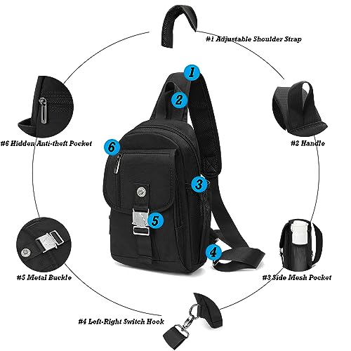 NICGID Sling Bag Chest Shoulder Backpack Crossbody Bags for Tablet Laptop Outdoor Hiking Men Women - color: Grey-016