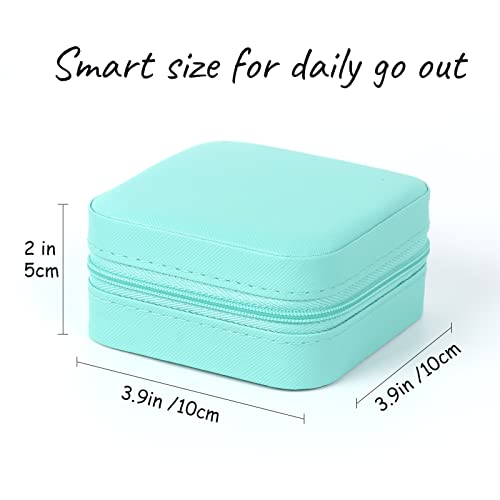 MFXIP Travel Jewelry Case Small Jewelry Box Jewelry Organizer Storage Case Portable PU Leather Mini Jewelry Travel Case for Girls Womens Earring, Necklace, Rings,Bracelets - color: Black Pink White Blue
