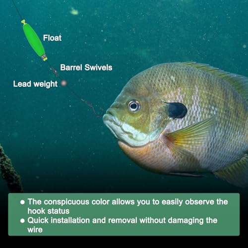 M METERXITY Pack Fishing Bobbers Floats, EVA Foam Weighted Bobbers, Clip-on Floats Slip Corks Floaters Strong Buoys - color: Green, size: 3.78" Length
