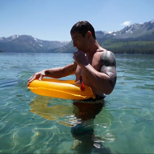 Owntop Manual Inflatable Belt Pack, Adults Swim Jacket with Blowpipe & Whistle, 24g CO2 Cylinder Included, Low Profile for Kayaking, Fishing, Paddle Sports - color: Black, size: One Size (Pack of 2)