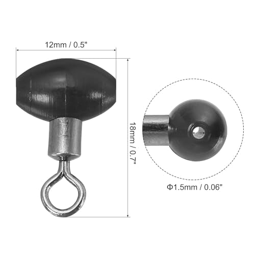 PATIKIL Cross-Line Fishing Swivels Bead, T Shape Pulley Slide Rig Rolling Swivels Fishing Hooks Connector Terminal Tackle - color: Black, size: 0.7"x0.5"