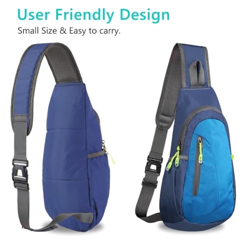 TITECOUGO Small Sling Bag, Lightweight Crossbody Backpack for Men Women, Shoulder Bag for Sports and Outdoor - color: Navy/Blue