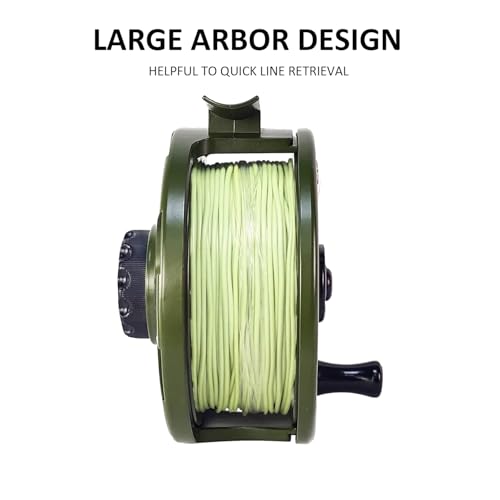 Aventik HVCE Graphite Fly Reel Center Drag System Classic III Graphite 3/4, 5/6, 7/8wt Large Arbor Freshwater Fly Fishing Reels - size: 5/6, style: With Line
