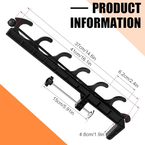 2 Sets Truck Bed Fishing Rod Holder, Fishing Pole Rack for Truck Holds 4 Rods, Fits 2.36" Thick Rails, Easy Install Kayak & Fly Rod Storage Stand - color: Black, style: 6 Holes
