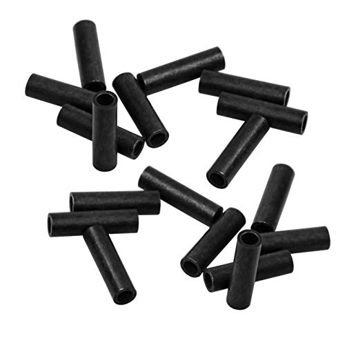 Fishing Crimps Single Barrel Crimp Sleeves Black Oxidized Copper Tube Crimping Sleeves Fishing Line Connector Rigging Tackle - size: 100pcs-2.1mm Inner Dia