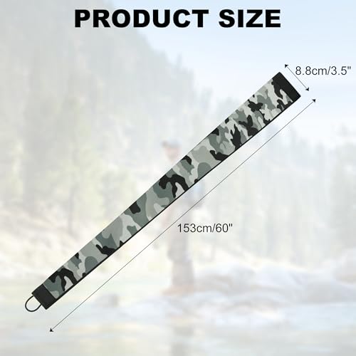 Neoprene Camo Fishing Rod Sleeves,Fishing Pole Sleeves,Fishing Rod Socks | UV Resistance,Puncture Resistant, Protect Casting, Spinning, Trolling Fishing Rods, Storage, tangled-free,75in,68in,60in - color: 2-Light Green Camo, size: 60"