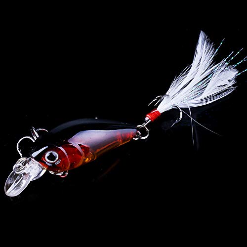 5 Pack Minnow Fishing Lure Crank Bait, Fishing Bass Lures Hard Artificial Bait, Crankbait Fishing Lures Hooks 3D Eyes for Bass Fishing Lure Freshwater and Saltwater