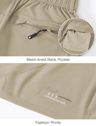 Rdruko Women's Hiking Pants Lightweight Quick Dry Water Resistant Outdoor Travel Fishing Pants with Pockets - color: Light Khaki, size: XX-Large