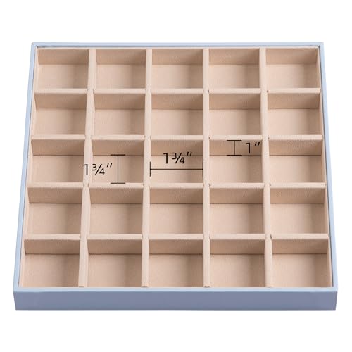 Frebeauty Earring Organizer Classic Jewelry Box 50 Slots Double Layer Jewelry Storage Case with 6 Necklace Hook and Bracelet Pocket(Sky Blue) - color: Sky Blue