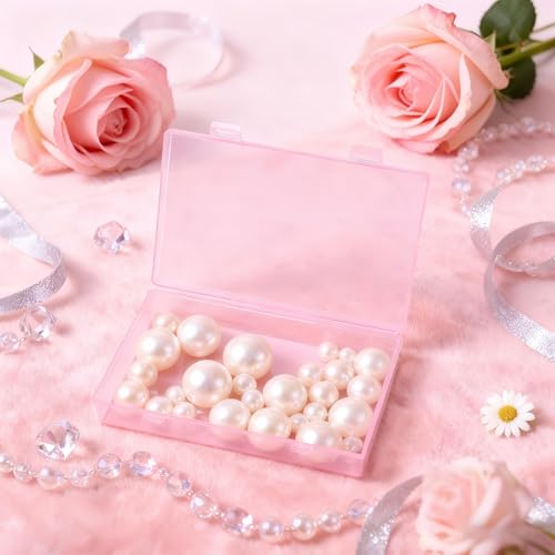 LJY 6 Pieces Rectangular Empty Mini Plastic Organizer Storage Box Containers with Hinged Lids (7.1 x 4.3 x 1.2 inch, Pink) - color: Pink, size: 7.1 x 4.3 x 1.2 inch
