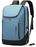 BANGE Business Smart Backpack Waterproof fit 15.6 Inch Laptop Backpack with USB Charging Port,Travel Durable Backpack (Light Blue(three Pocket), Medium) - color: Light Blue