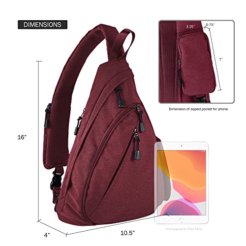 JESSIE & JAMES Peyton Crossbody Sling Backpack Concealed Carry Purse For Women Men Outdoor Chest Bag Shoulder Backpack - color: Red