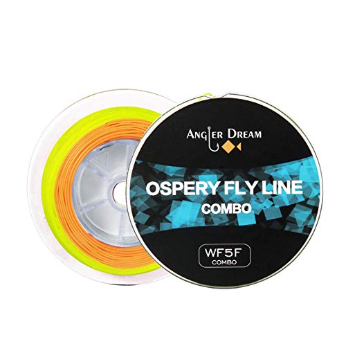 100FT WF3F WF5F WF8 Fly Fishing Line Combo Weight Forward Fly Line with Braided Backing Tapered Leader Preload Fly Line with Welded Loop - color: Orange, size: WF 5F Fly Line Combo