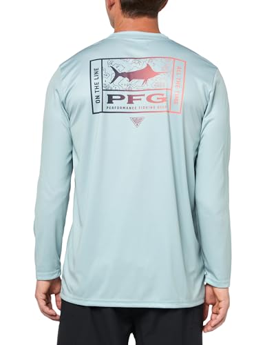 Columbia Men's Terminal Tackle PFG Line Time Long Sleeve - color: Crushed Blue/Line Time Fade Marlin, size: X-Small