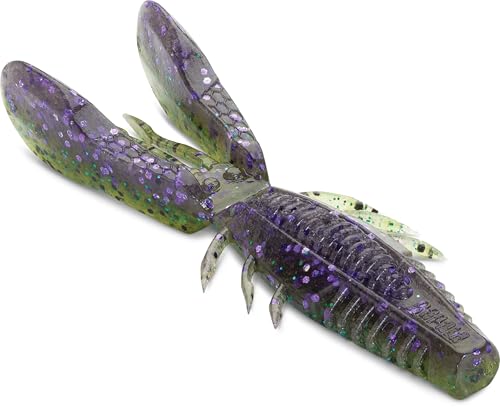 CrushCity Bronco Bug Soft Plastic Bass Lure, Dual-Action Creature Bait with Hinged Arms & Subtle Leg Movement - color: Sprayed Grass, size: 4"