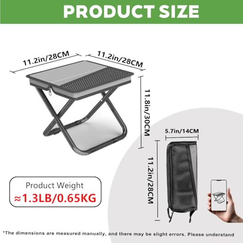2-in-1 Collapsible Camping Stool & Sling Bag / 220LB Load Capacity Folding Portable Fishing Stool/Collapsible Stool for Camping, Hiking, Fishing, Gardening & Beach Outdoor Activities - color: Grey, size: Large