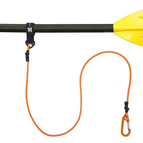 Kayak Paddle Leash, Paddle Leash Lightweight Coiled Kayak Rod Leashes for SUP Kayaking Canoing Fishing Boating - color: Orange-1 Pack