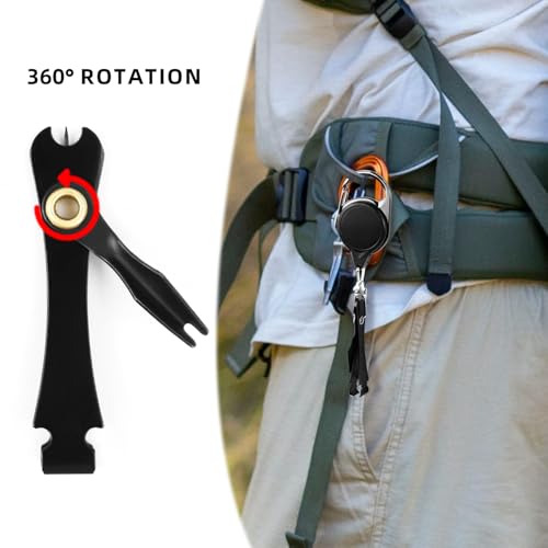 Fishing Fly Fishing Zinger Retractor, Fishing Knot Tool,Line Clipper Retractor for Fly Fishing, Freshwater Saltwater Angler Accessories Lightweight Durable Design - size: 1 Pcs+1 Single Cut