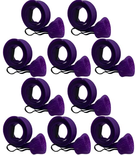 Fishing Rod Sock Mesh Sleeve Rod Cover Braided Mesh Rod Protector Pole Gloves Fishing Tools for Fly, Casting, Sea Fishing Rod - color: Purple Color Set (10pc)
