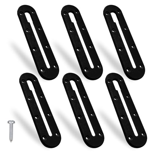 6-Pack Kayak Track Mount Accessories Kit -Universal Rail System for Kayak Fishing Accessories- Heavy-Duty Kayak Accessories Track Mount Rod Holder, Fish Finders & Cameras (Black) - color: Black