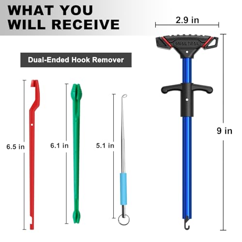 SNAIL TRAIL Fish Hook Remover Tool - Suitable for Most Types of Lures. Fishing Pliers for Fishhook Removal, Saltwater Dehooker Gear, Gifts for Beginners & Pro Fisherman - color: 4pcs