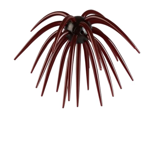 6Pcs Sea Urchin Bait, Realistic Fuzzy Dice Fishing Lure for Bass & Perch, Floating TPR Swimbait with Reflective Stars, 6 Colors Artificial Worm Bait for Saltwater & Freshwater - color: B, size: 5.12"