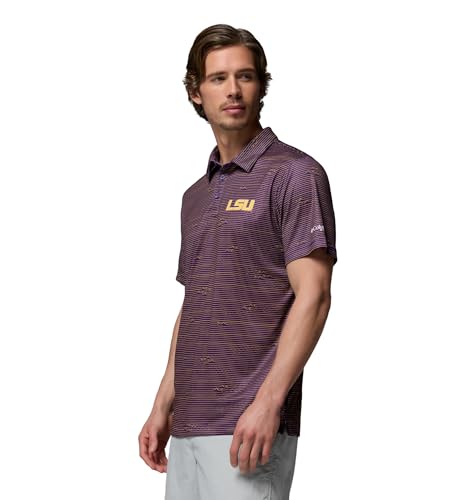 Columbia Men's Collegiate Super Terminal Tackle Polo - color: Lsu - Vivid Purple, size: X-Large