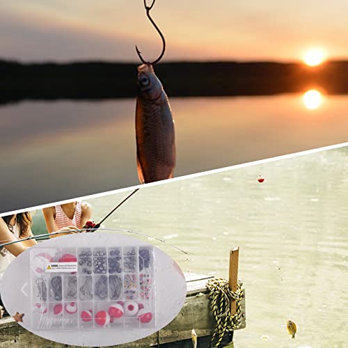 Fishing Bobbers Tackle Kit, 205pcs Basic Tackle Box Fishing Accessories Included Fish Hooks, Bobbers, Weights Sinkers, Swivel Snaps, Fishing Equipment Starter Kit for Trout Catfish Panfish