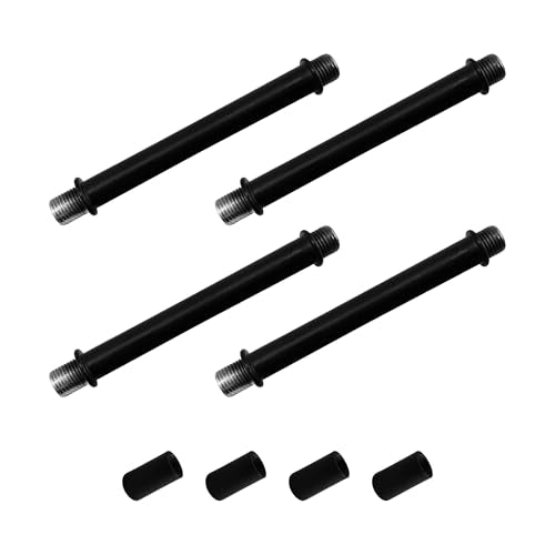4 Set 4” Straight Pipe Lamp Stem Kit, M10 Double End Threaded Lamp Rod Long Extension Risers, Black Lamp Parts Replacement for DIY Floor Lamps, Table Lamps & Ceiling Lights - size: 4”