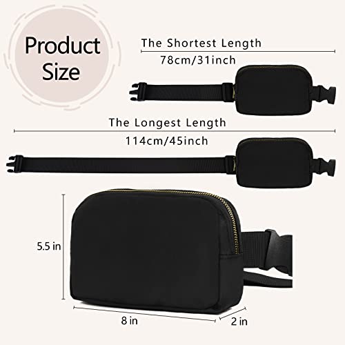 VOROLO Fanny Pack For Women And Men Crossbody Bag Belt Bag | Adjustable Strap Graduation Gifts Lightweight Travel Running - color: Black+Camo White
